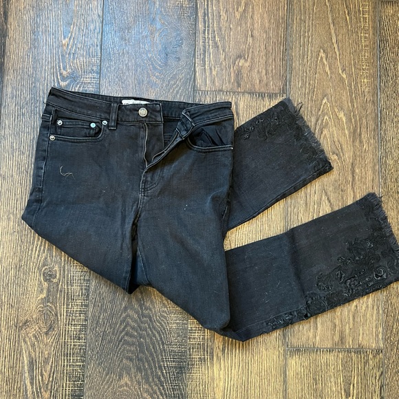 Free people embroidered black jeans - Picture 1 of 2